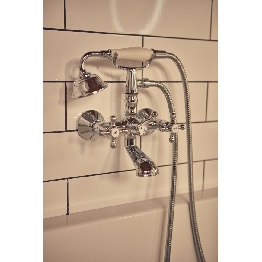 Roca A5A014BC00 - Badset met mengkraan CARMEN RETRO, glanzend chroom