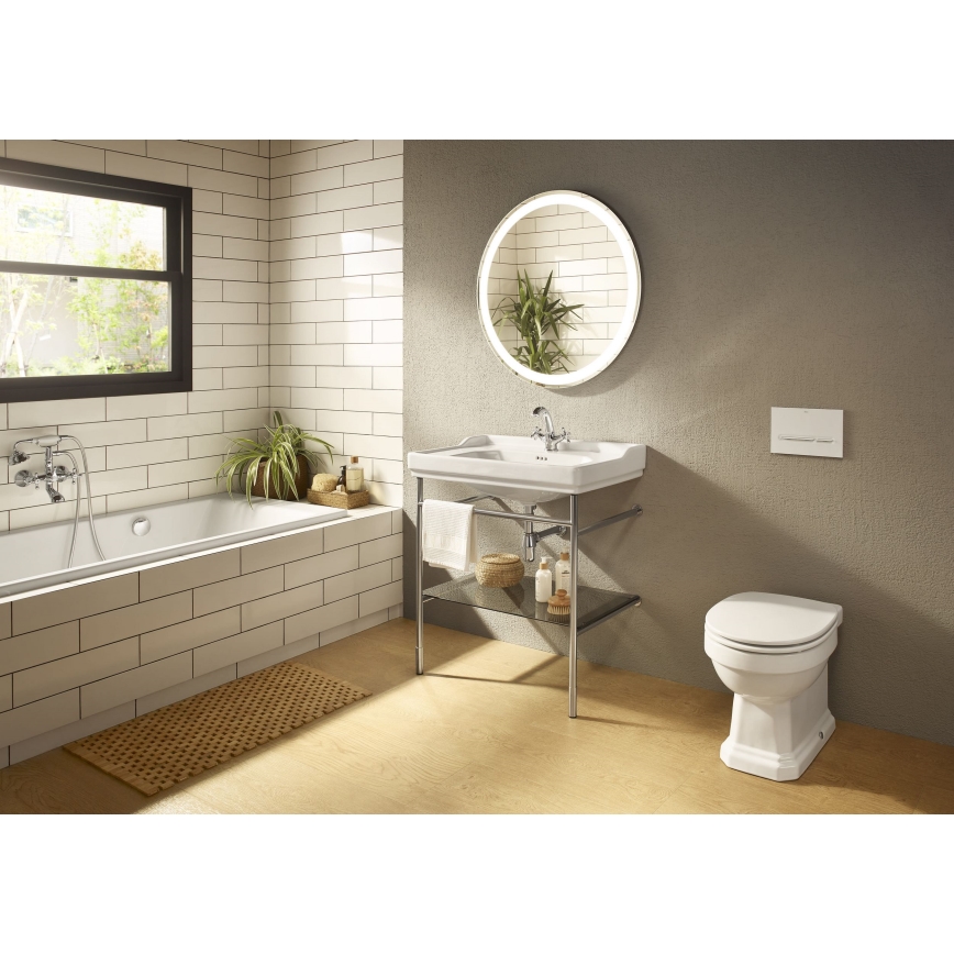 Roca A5A3A4BC00 - Wastafelmengkraan met waste en overloop CARMEN RETRO 17,8 cm glanzend chroom