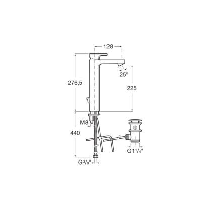 Roca A5A3G01C00 - Wastafelmengkraan + uitloop L90 27,6 cm glanzend chroom