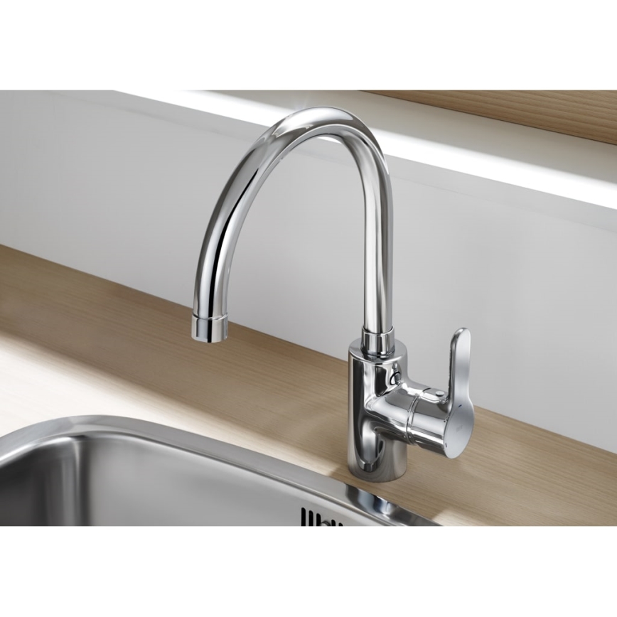 Roca A5A8409C00 - Keukenkraan L20 32,5 cm glanzend chroom