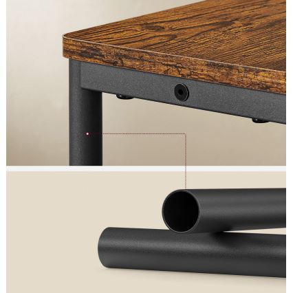 ROD bijzettafel met ingebouwd stopcontact en USB-poorten, bruin/zwart