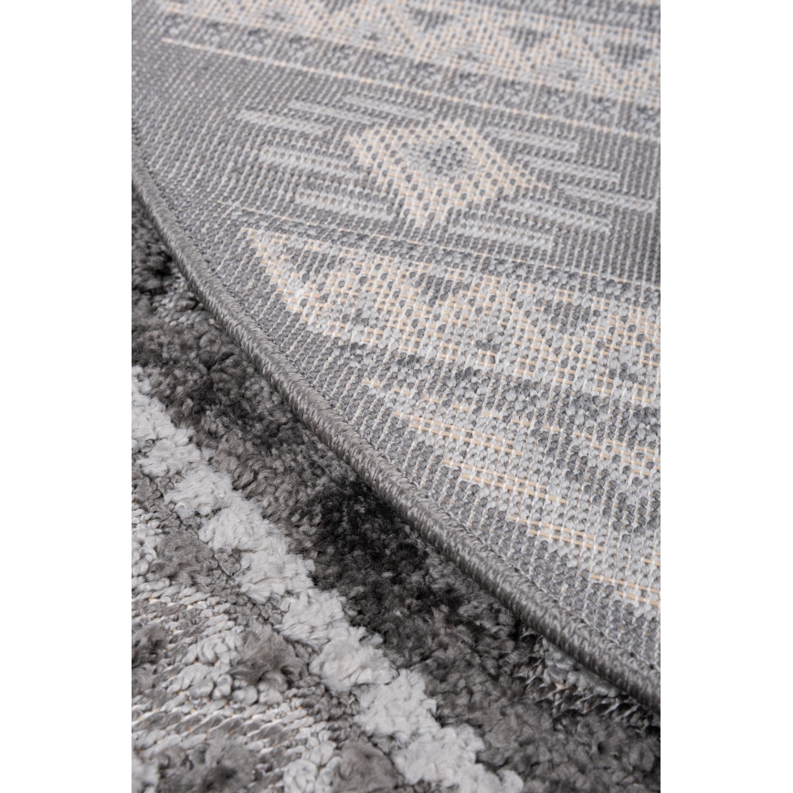 Rond buitentapijt CHIARA 120 cm grijs