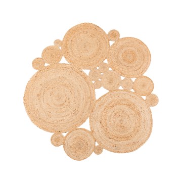 Rond naturel vloerkleed JUTA, Ø 140 cm — beige