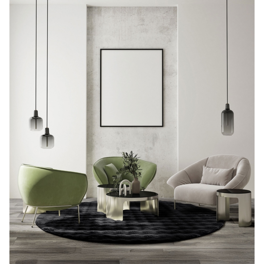 Rond vloerkleed RABBIT BUBBLE 160 cm, zwart