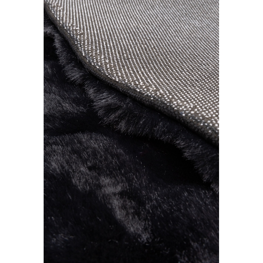 Rond vloerkleed RABBIT BUBBLE 160 cm, zwart