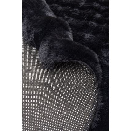 Rond vloerkleed RABBIT BUBBLE 160 cm, zwart