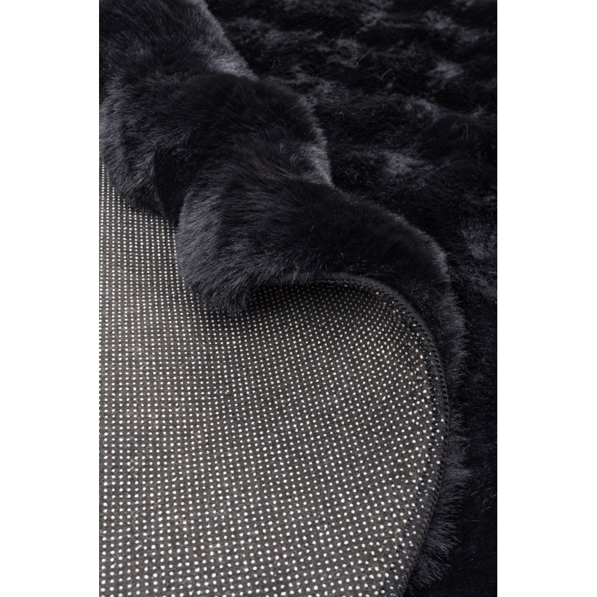 Rond vloerkleed RABBIT BUBBLE 160 cm, zwart