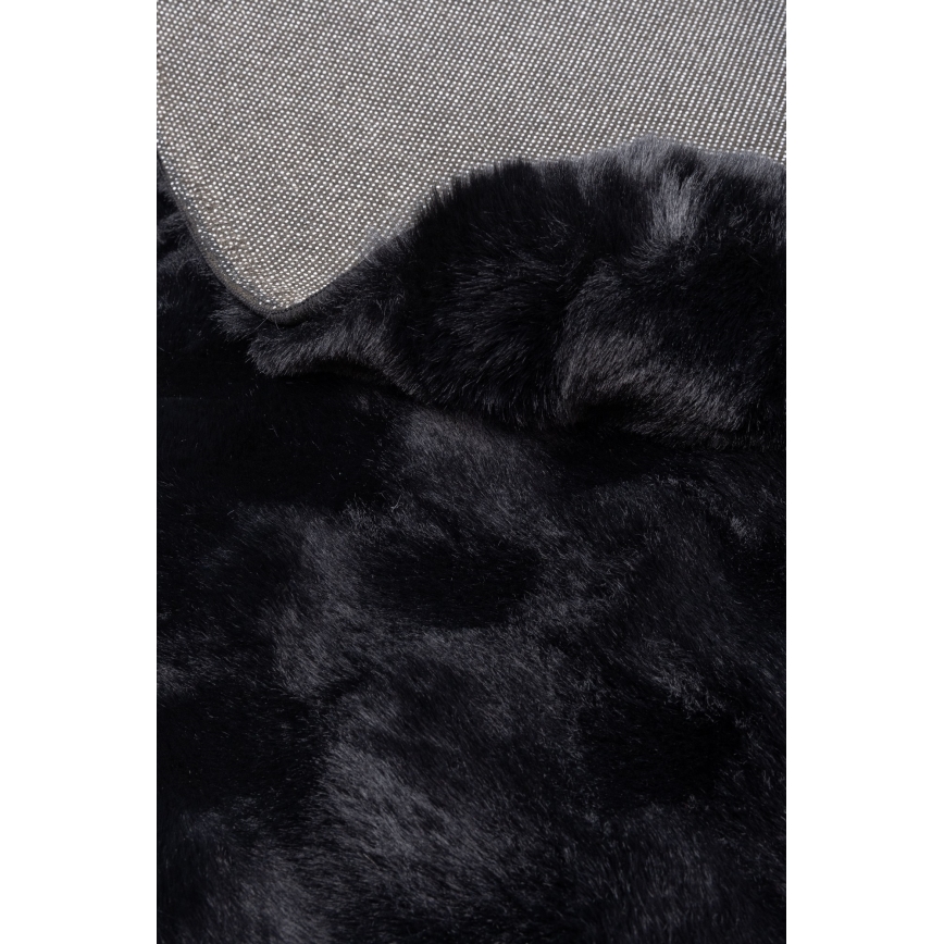 Rond vloerkleed RABBIT BUBBLE 160 cm, zwart