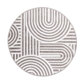 Rond vloerkleed SALAMANCA 100 cm grijs/wit
