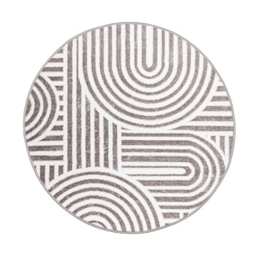 Rond vloerkleed SALAMANCA 100 cm grijs/wit