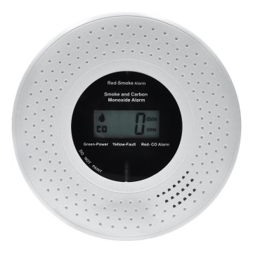 Rook- en koolmonoxidedetector met LCD-display 2xAA