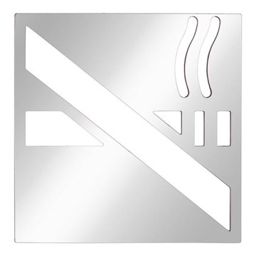 Rookpictogram 12 x 12 cm, roestvrij staal/zilverkleurig