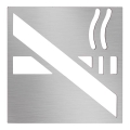 Rookpictogram 12x12 cm roestvrij staal/zilver