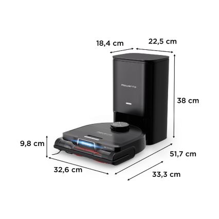 Rowenta - Slimme robotstofzuiger met een dweil X-PLORER S240+ AI Animal & Allergy Wi-Fi 5200 mAh