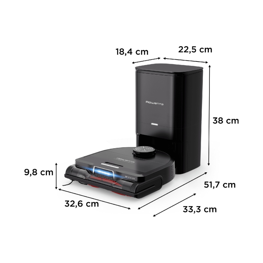 Rowenta - Slimme robotstofzuiger met een dweil X-PLORER S240+ AI Animal & Allergy Wi-Fi 5200 mAh