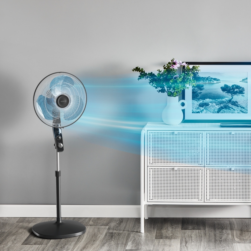Rowenta - Staande ventilator met muggenverjager ESSENTIAL+ 60W/230V 130 cm zwart