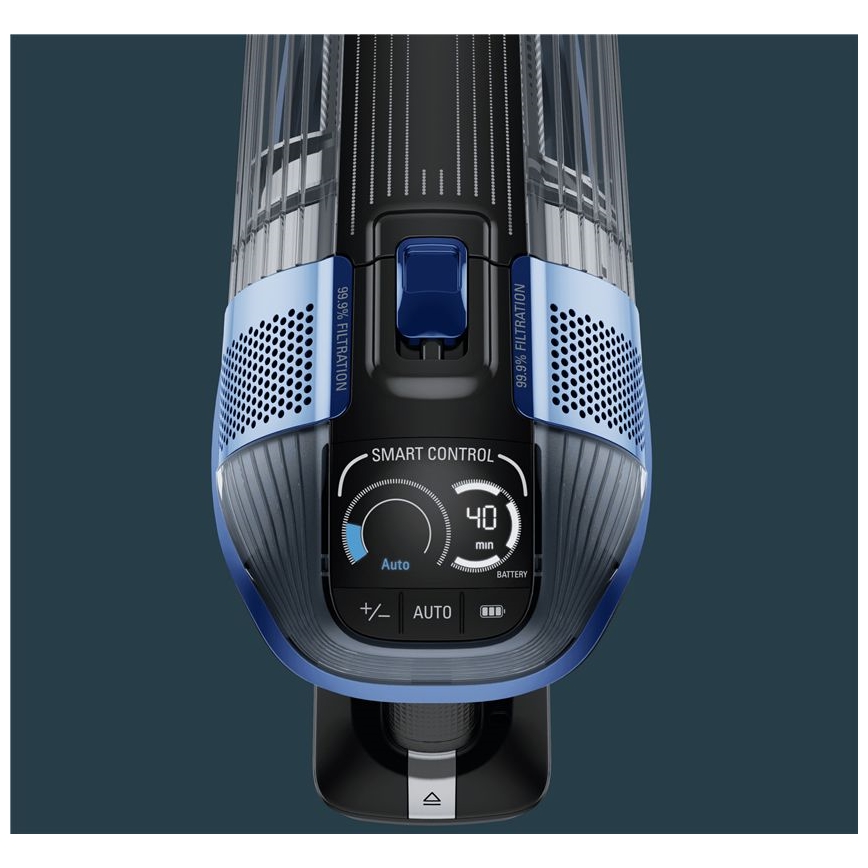 Rowenta - Steelstofzuiger met dweil X-FORCE FLEX ANIMAL AQUA AUTO 3-in-1 480W/32,4V 2500 mAh blauw