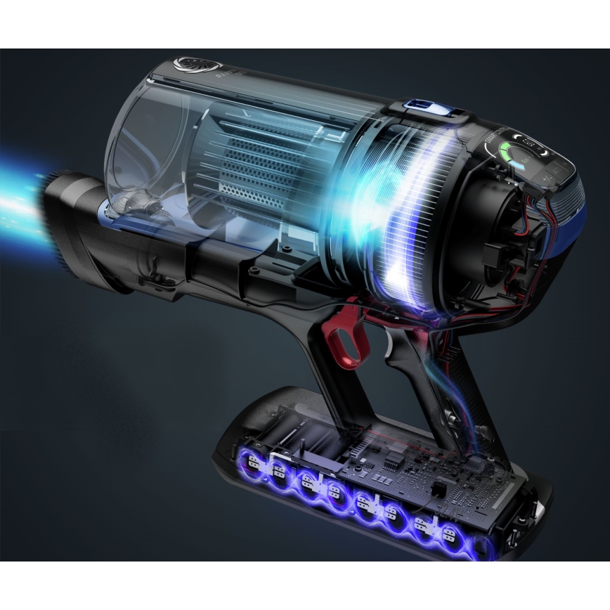 Rowenta - Steelstofzuiger met dweil X-FORCE FLEX ANIMAL AQUA AUTO 3-in-1 480W/32,4V 2500 mAh blauw