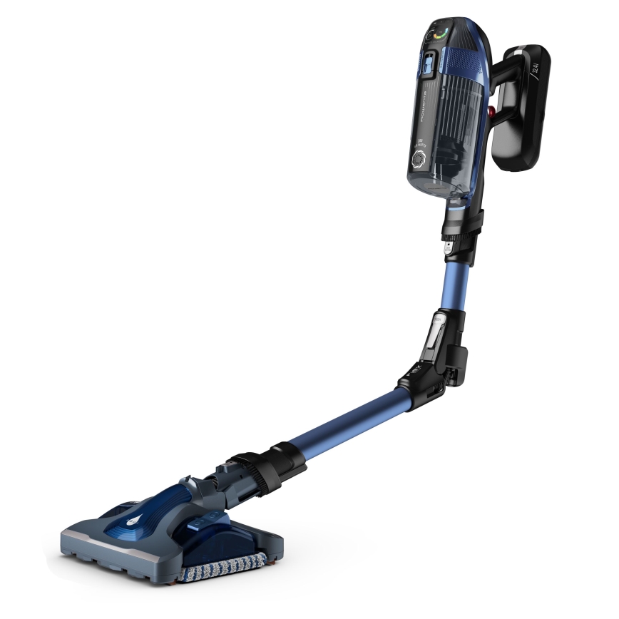Rowenta - Steelstofzuiger met dweil X-FORCE FLEX ANIMAL AQUA AUTO 3-in-1 480W/32,4V 2500 mAh blauw