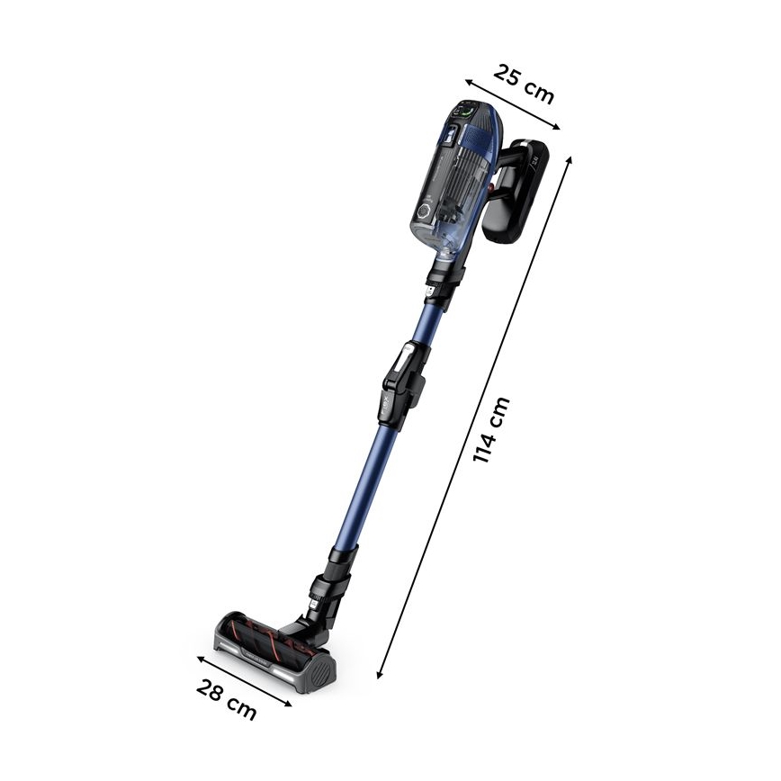 Rowenta - Steelstofzuiger met dweil X-FORCE FLEX ANIMAL AQUA AUTO 3-in-1 480W/32,4V 2500 mAh blauw
