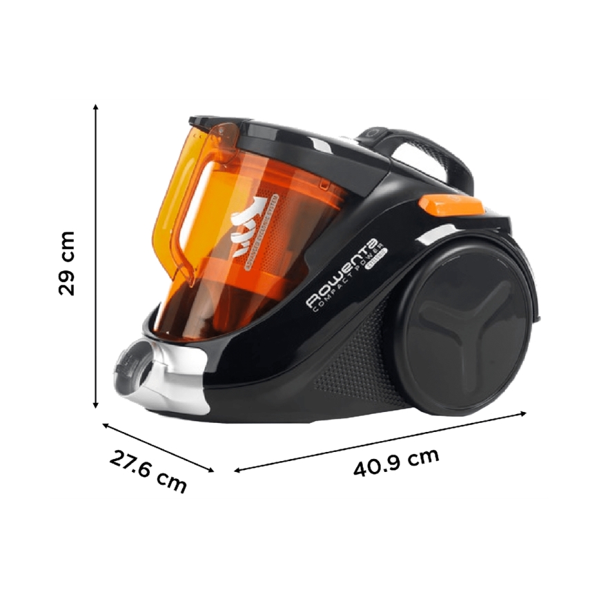 Rowenta - Zakloze stofzuiger COMPACT POWER 1,5l 750W/230V zwart/oranje