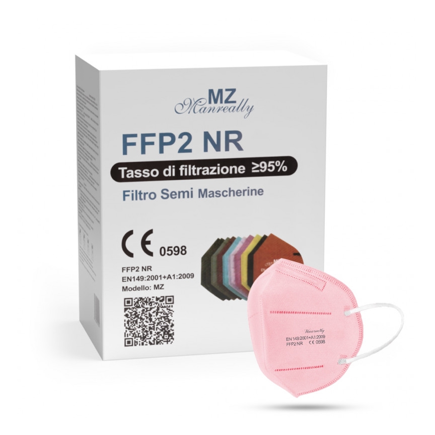 Roze Ademhalingsmasker FFP2 NR CE 0598 - 1stuk