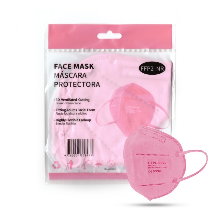 Roze CTPL Ademhalingsmasker FFP2 NR / KN95 1 st