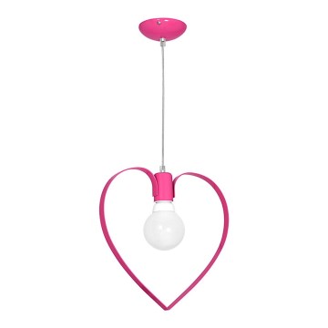 Roze Hanglamp kinderkamer LOVE 1x E27 / 60W / 230V