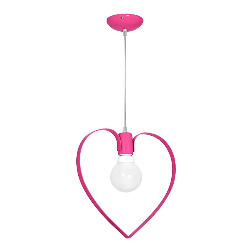 Roze Hanglamp kinderkamer LOVE 1x E27 / 60W / 230V