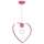 Roze Hanglamp kinderkamer LOVE 1x E27 / 60W / 230V