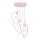 Roze Hanglamp kinderkamer LOVE 3x E27 / 60W / 230V