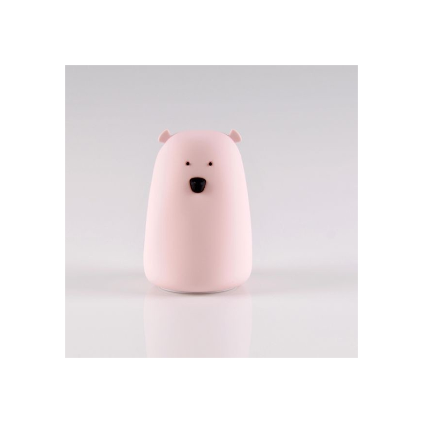 Roze LED RGB Kinder touch lamp BEAR LED/0,8W/5V + USB