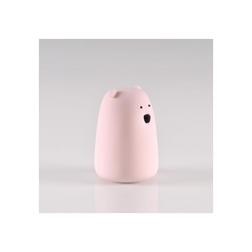 Roze LED RGB Kinder touch lamp BEAR LED/0,8W/5V + USB