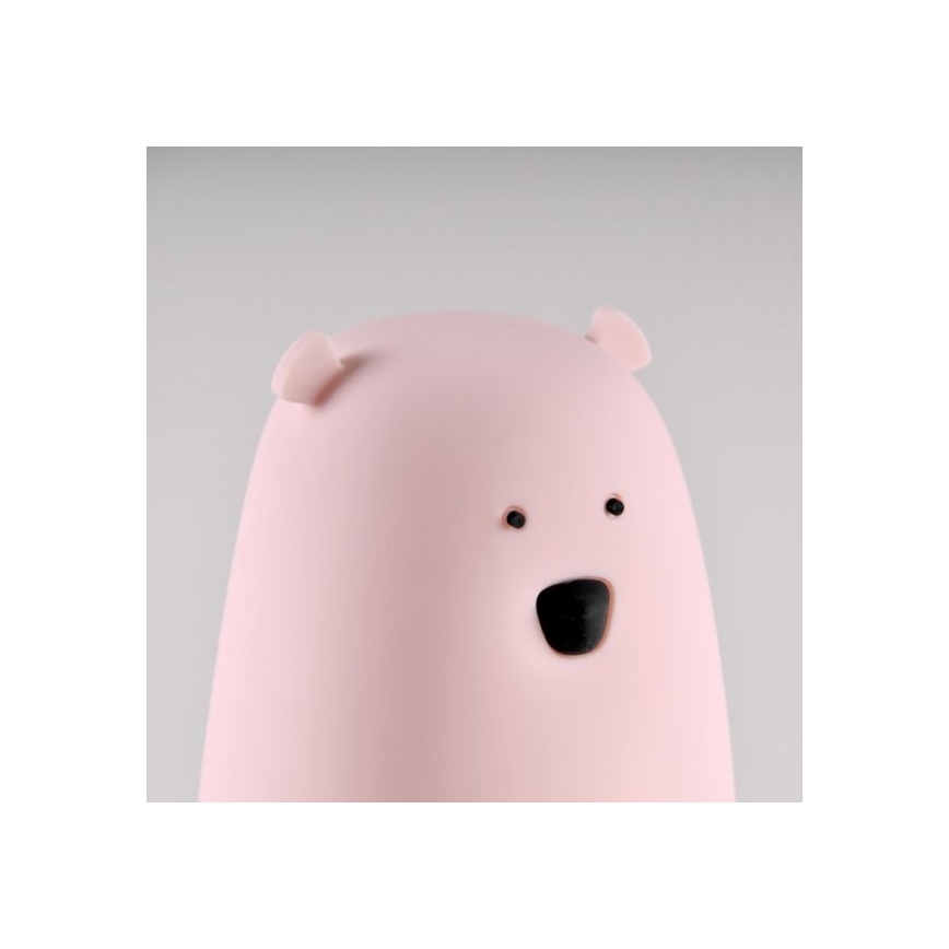 Roze LED RGB Kinder touch lamp BEAR LED/0,8W/5V + USB
