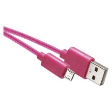 Roze USB kabel USB 2.0 A connector + USB B micro connector