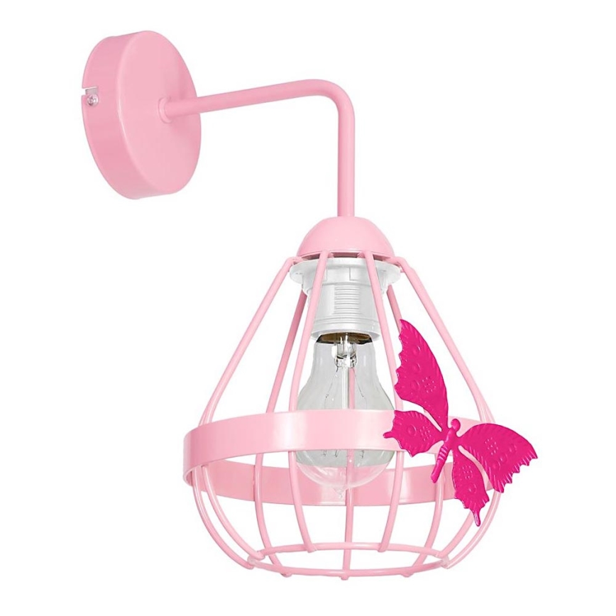 Roze Wandlamp kinderkamer KAGO 1x E27 / 60W / 230V