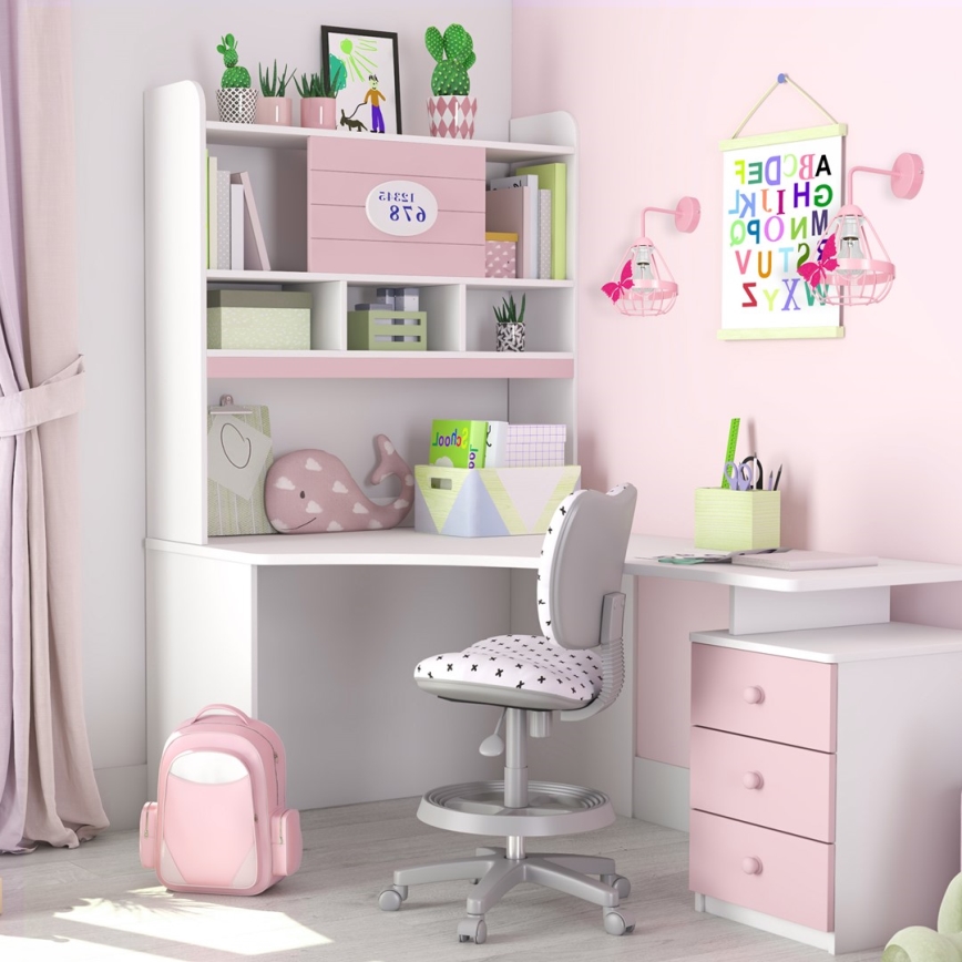 Roze Wandlamp kinderkamer KAGO 1x E27 / 60W / 230V