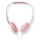 Roze/wit hoofdtelefoon met draad
