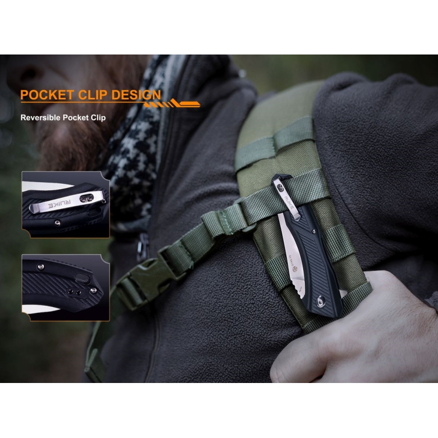 Ruike RUD198PB - Opvouwbaar zakmes 23,1 cm zwart