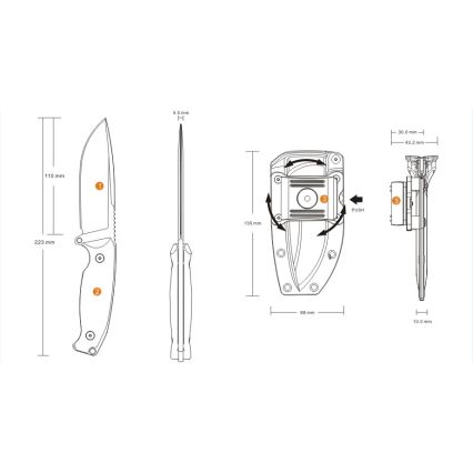 Ruike RUJF118G - Knife JAGER 22,3 cm groen