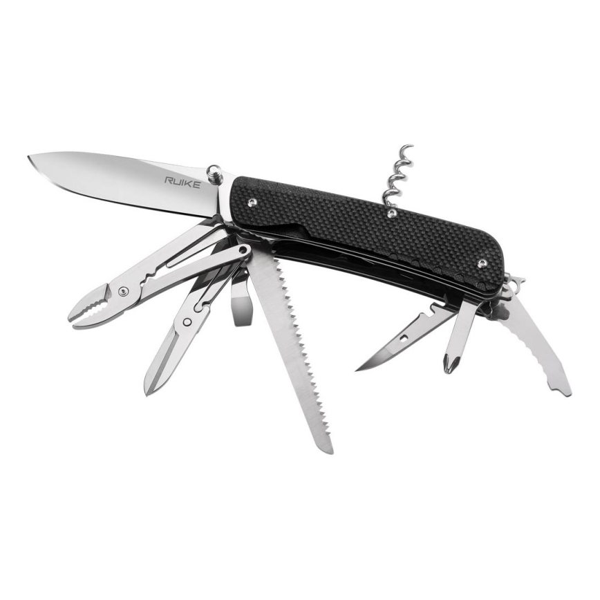 Ruike RULD51 - Multifunctioneel zakmes TREKKER 11,4 cm/17 Functies zwart