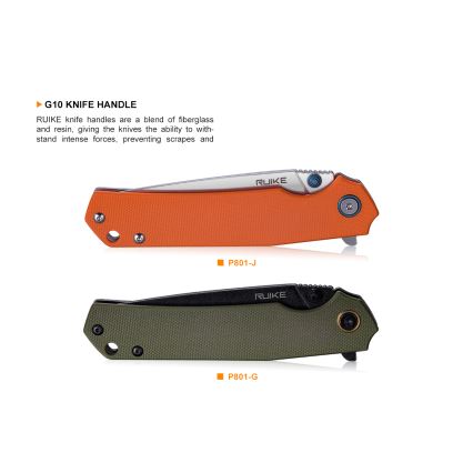 Ruike RUP801J - Opvouwbaar zakmes 20 cm oranje