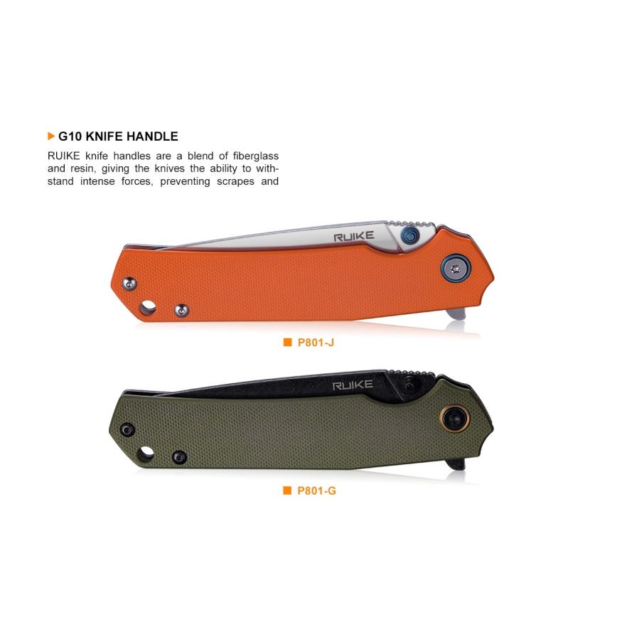 Ruike RUP801J - Opvouwbaar zakmes 20 cm oranje