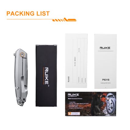 Ruike RUP831SSA - Opvouwbaar compact mes 19,5 cm zilver
