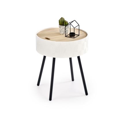 Salontafel AURA 45x38 cm wit/zwart/beige