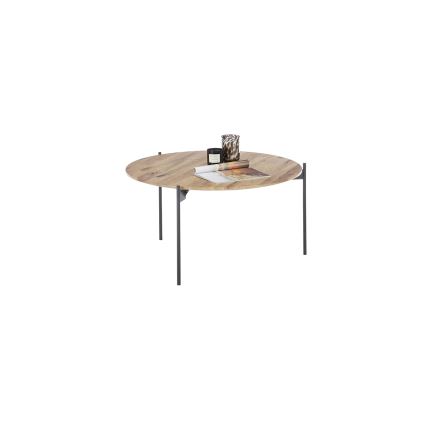 Salontafel AURA Ø 74 cm eik/antraciet