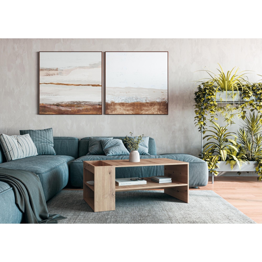 Salontafel BELA 100 x 42 cm, artisan eiken