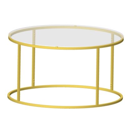 Salontafel BERLIN 80x45 cm goud/helder