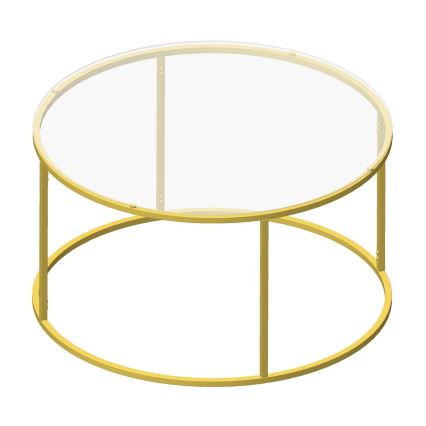 Salontafel BERLIN 80x45 cm goud/helder