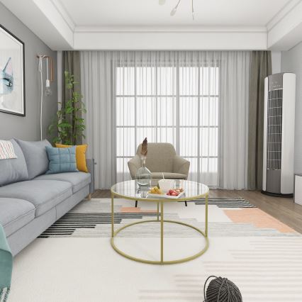 Salontafel BERLIN 80x45 cm goud/helder